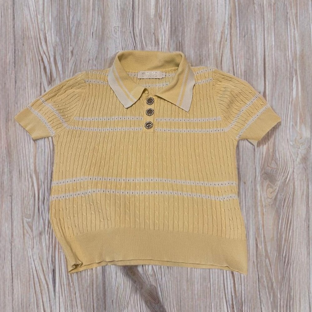 Short-sleeve Knit Polo Top Youth Size S